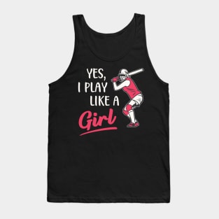 Female Baseball Player Girl Tank Top